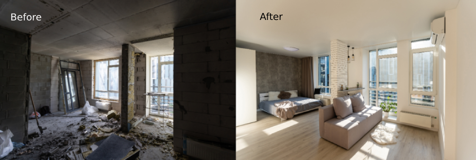 house flip before and after image